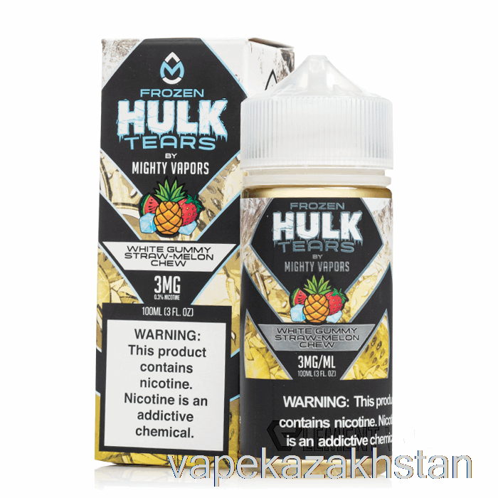Vape Smoke Frozen White Gummy Straw Melon Chew - Hulk Tears - 100mL 6mg